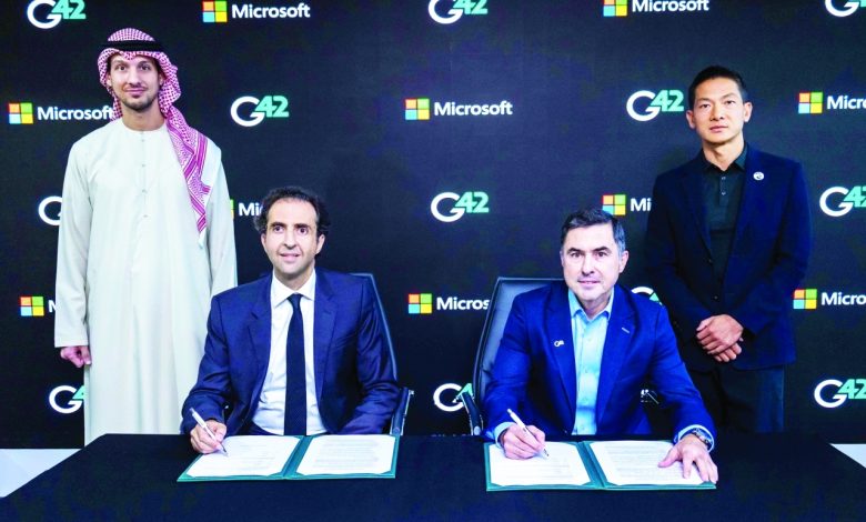 تعاون استراتيجي بين جي 42 ومايكروسوفت لتسريع عمليات التحول الرقمي في الإمارات