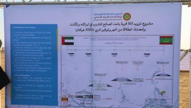 بهبة إماراتية.. الرئيس الموريتاني يضع حجر أساس مشروع نقل المياه النهر إلى ولايات الوسط