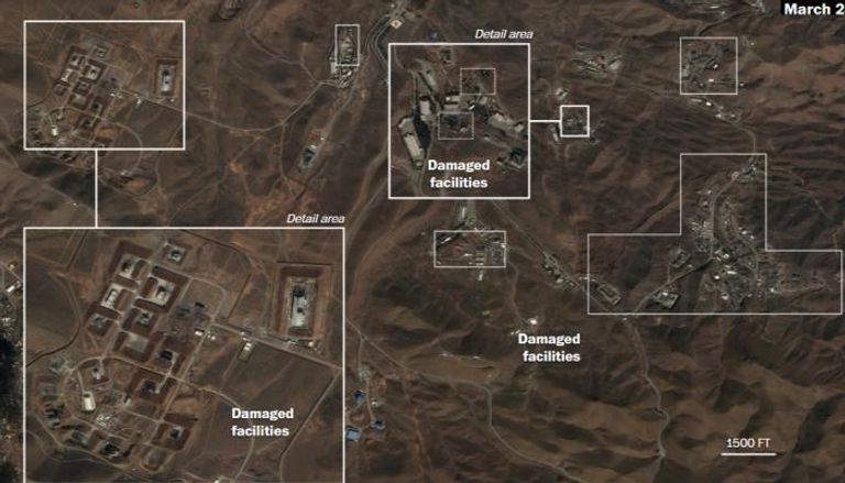 رصد فضائي يكشف أضرارًا في منشآت صاروخية داخل إيران